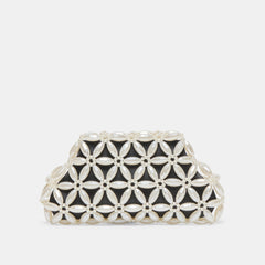 MARLOW CLUTCH BLACK SATIN PEARL