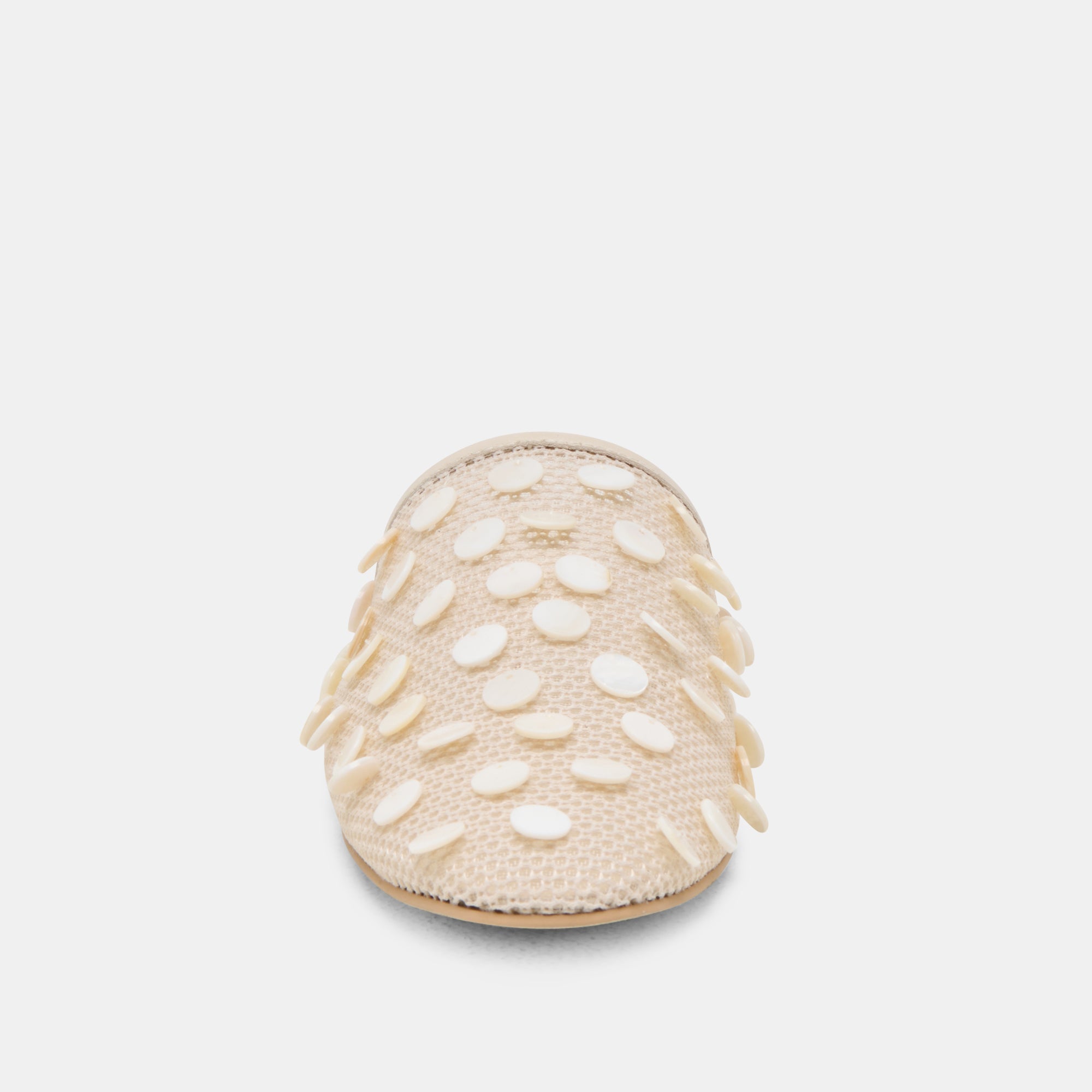 ROVA BEAD FLATS IVORY DISC MESH