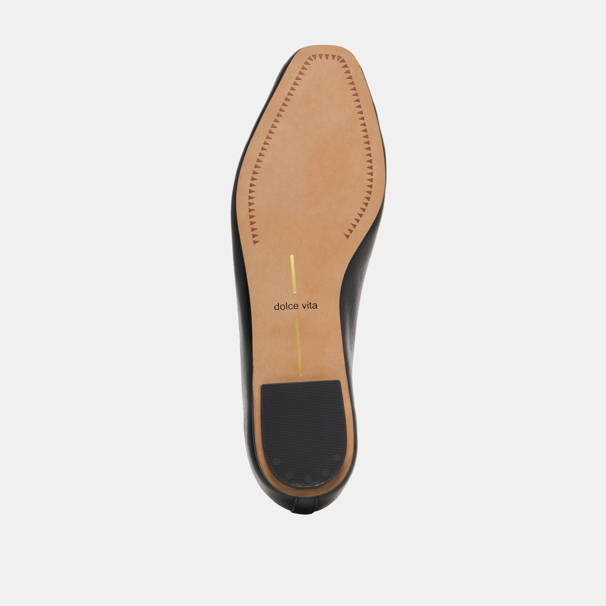 CARET BALLET FLATS BLACK LEATHER