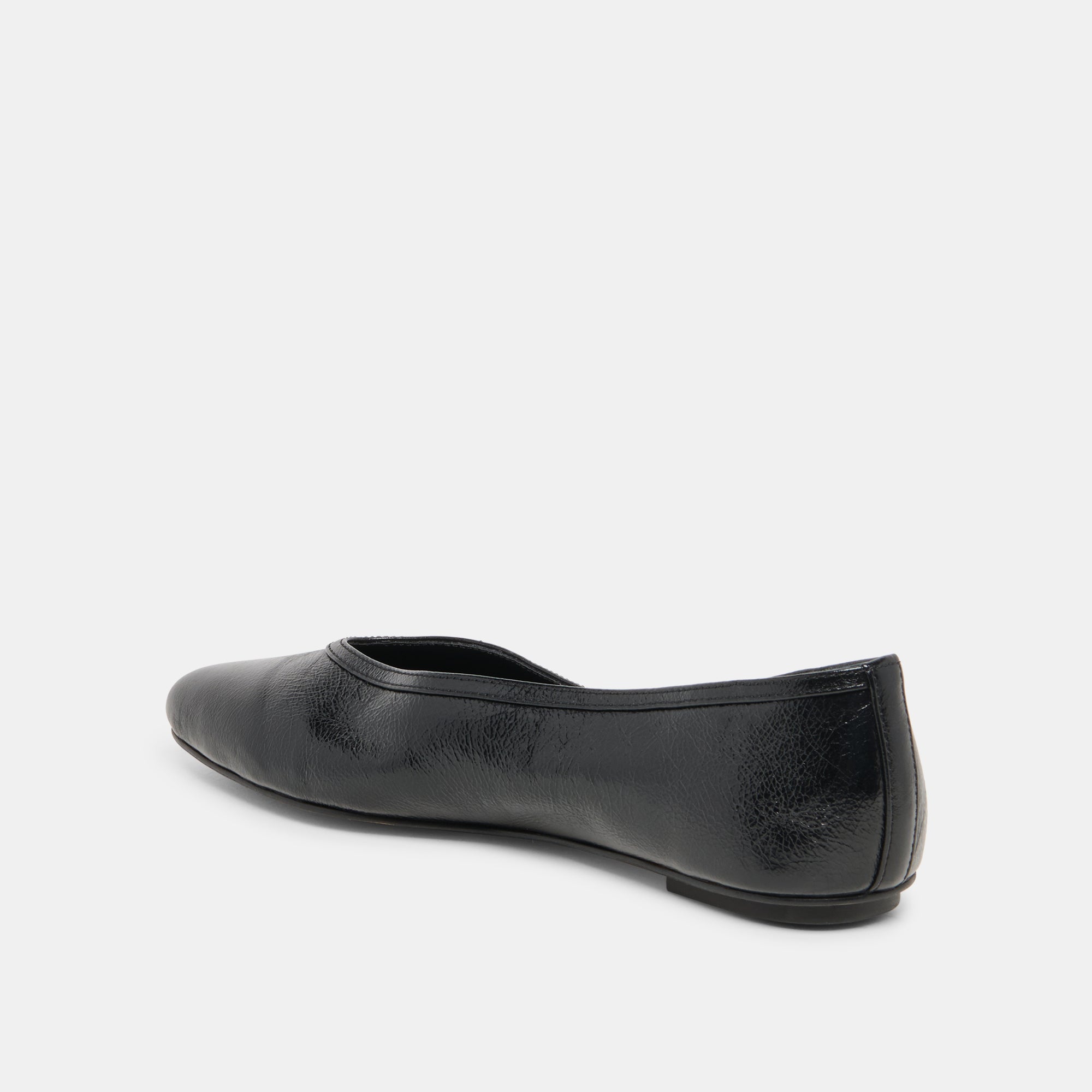 CARET BALLET FLATS BLACK LEATHER