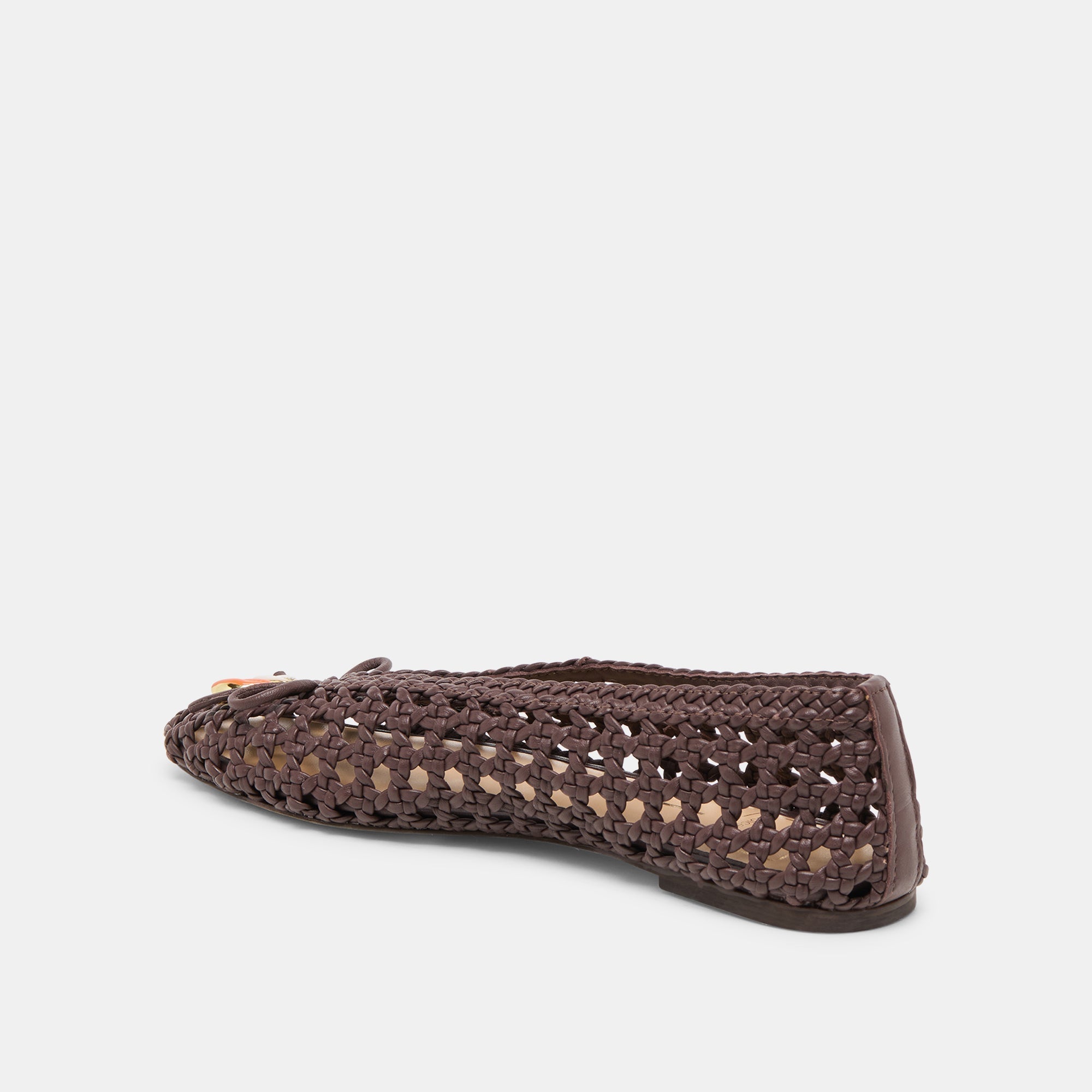 CASON BALLET FLATS DK BROWN WOVEN LEATHER