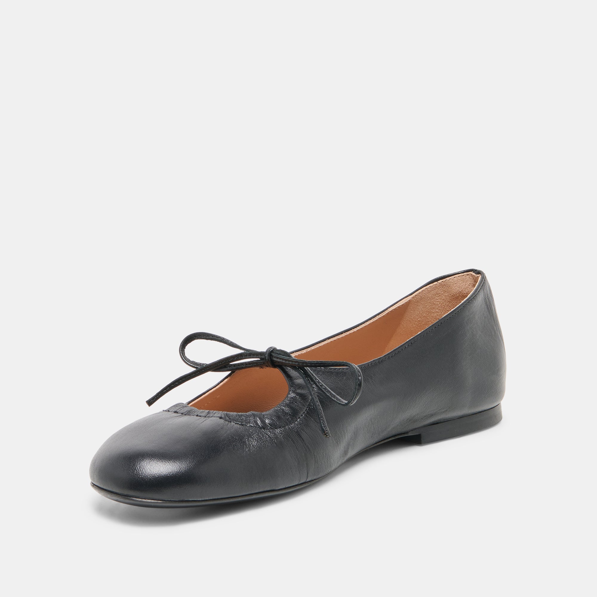 PAZEY BALLET FLATS BLACK LEATHER