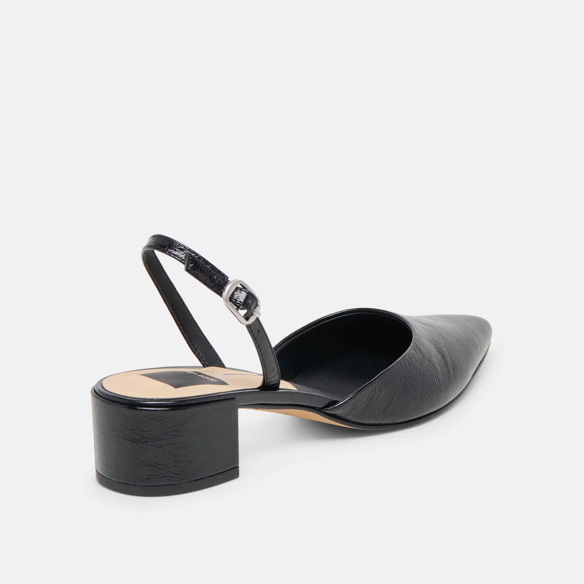 CAREL WIDE HEELS MIDNIGHT CRINKLE PATENT LEATHER