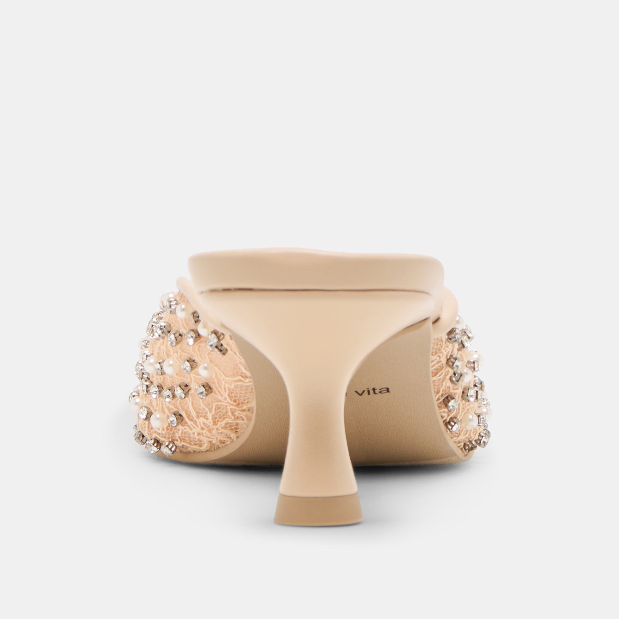 CLEO PEARL HEELS BLUSH LACE MESH