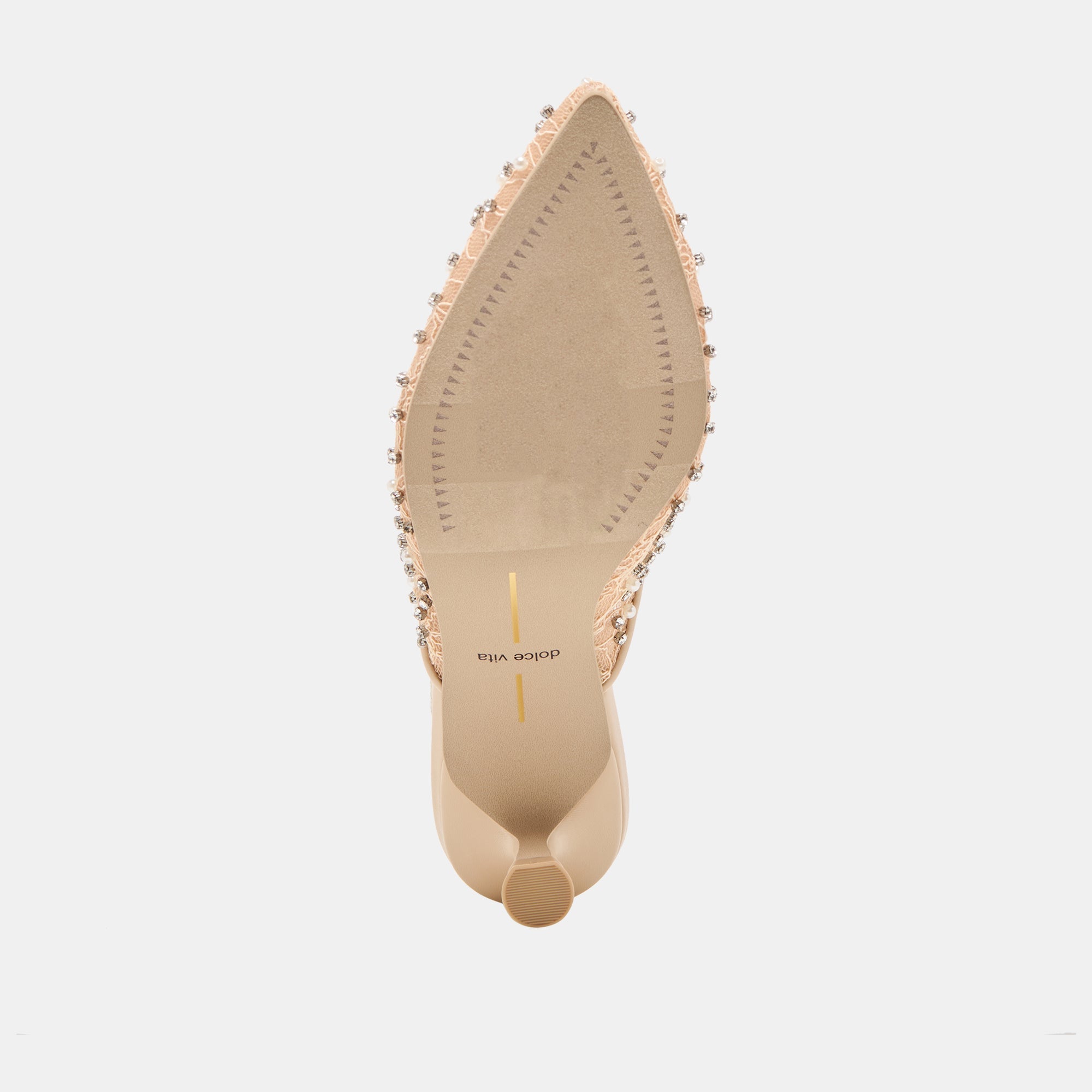 CLEO PEARL HEELS BLUSH LACE MESH