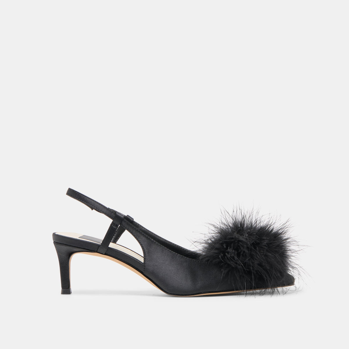 KAMY HEELS ONYX SATIN