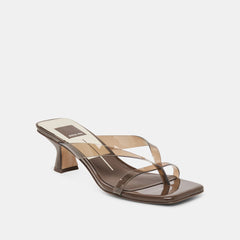 BREVEL VINYL HEELS DK BROWN JELLY