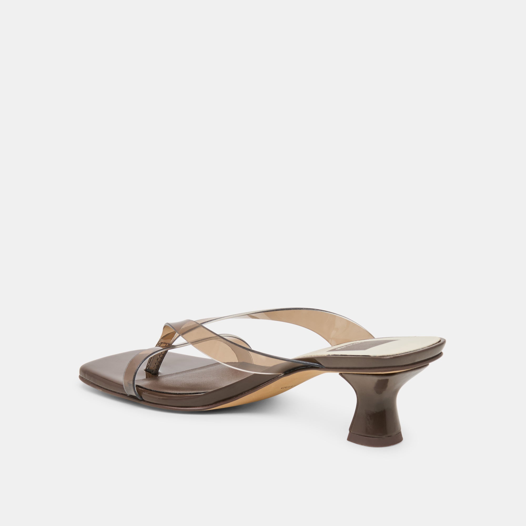 BREVEL VINYL HEELS DK BROWN JELLY