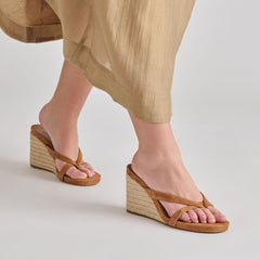 HELAN ESPADRILLE WEDGES BROWN SUEDE