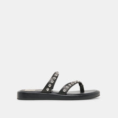 AMARY STUD SANDALS BLACK LEATHER
