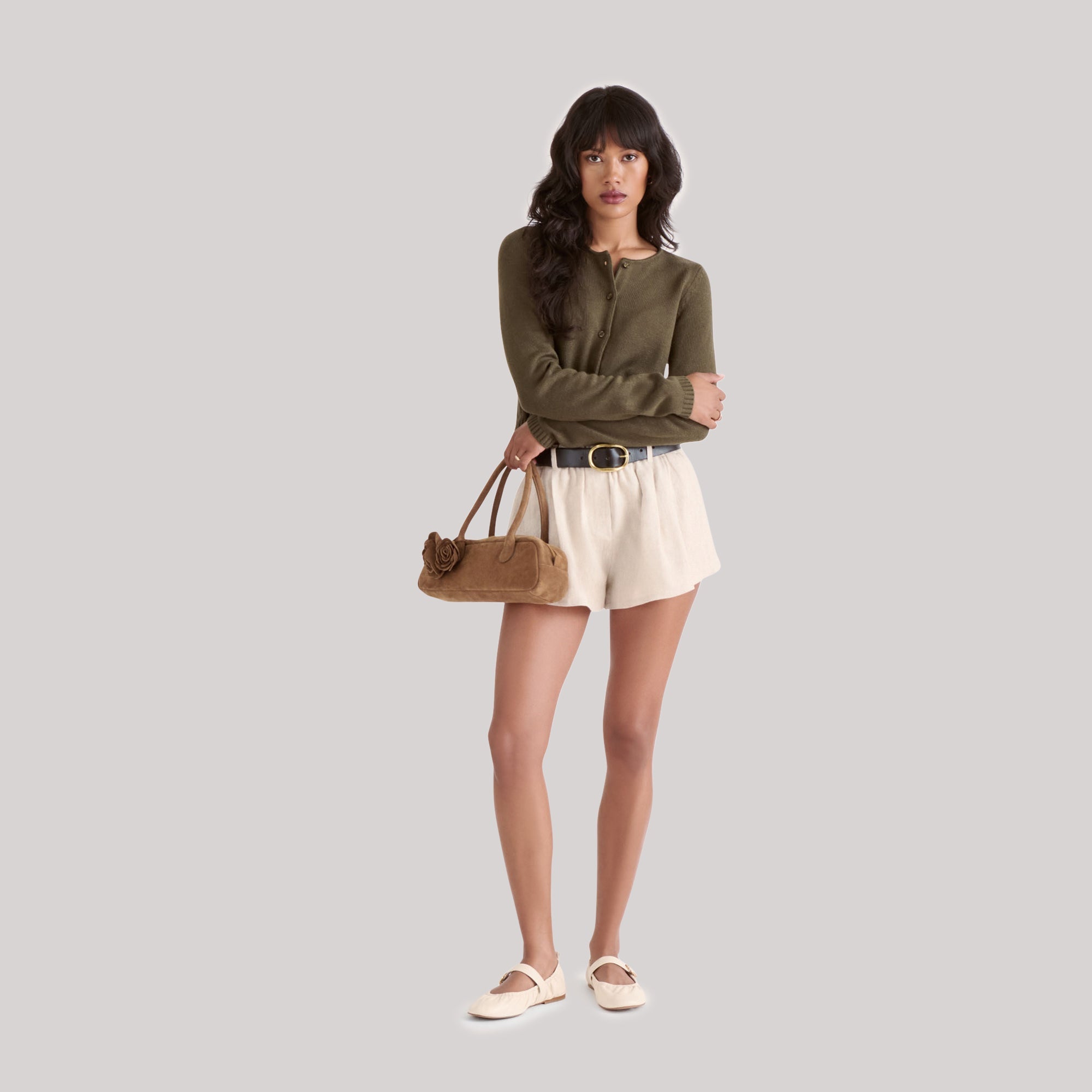 BORACAY SHOULDER BAG BROWN SUEDE