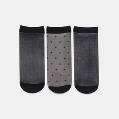 3 PACK DITSY DOT SHEER ANKLET SOCKS BLACK