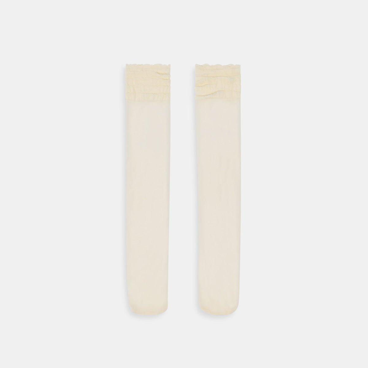 RUFFLE SHEER KNEE HIGH SOCKS IVORY